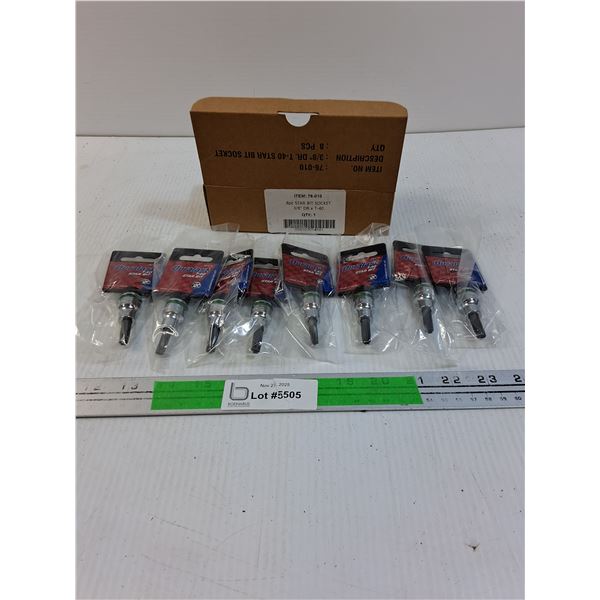 Case of T-40 Star Bit Sockets (8)- NIB