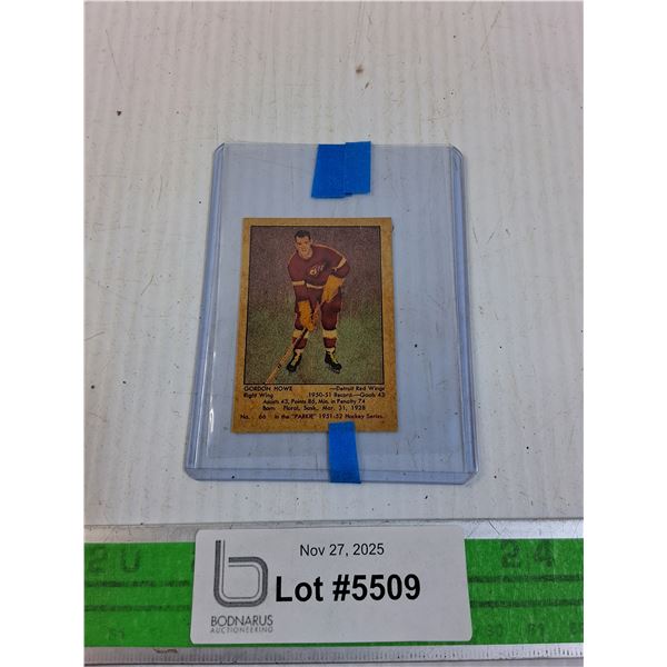 Gordie Howe Hockey Card- Cannot Guarantee Authenticity