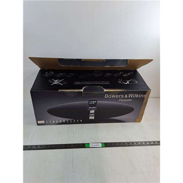 Bowers &Wilkins Zeppelin Seaker System For IPod- Powers On, As Is Cannot Ship