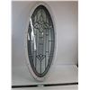 Image 1 : White Framed Oval Decorative Glass Insert For Entry Door