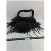 Image 1 : Faux Leather Fringe Purse-tear in lining