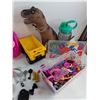 Image 4 : Plastic CAT Dump Truck, Rubber T-rex, Barbie Mirror & Accessories, OuiFit 2000ml Water Bottle
