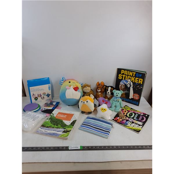 Various Stuffies, Paint By Sticker, Mindfulness Color By Numbers, Felt Sewing Kit, Pencil Case