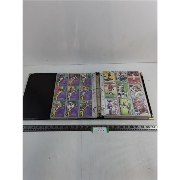 Large Quantity of Assorted NFL Collector Cards in Binder - Authenticity Not Guaranteed