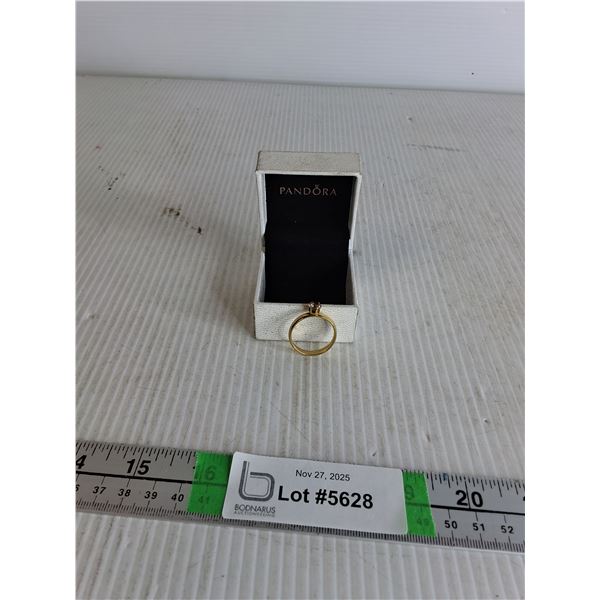 Womans Gold Plated Ring With Stone Approx Size 11 From Pandoras- Cannot authenticate