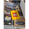Image 1 : Lego Bag, Old Navy Bag, Scrap Book,The Incredibles Poster, Misc