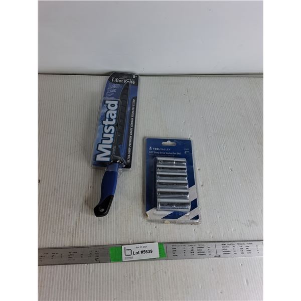Mustad Fillet Knife, Tool Valley Deep Drive Socket Safe Set 6pcs