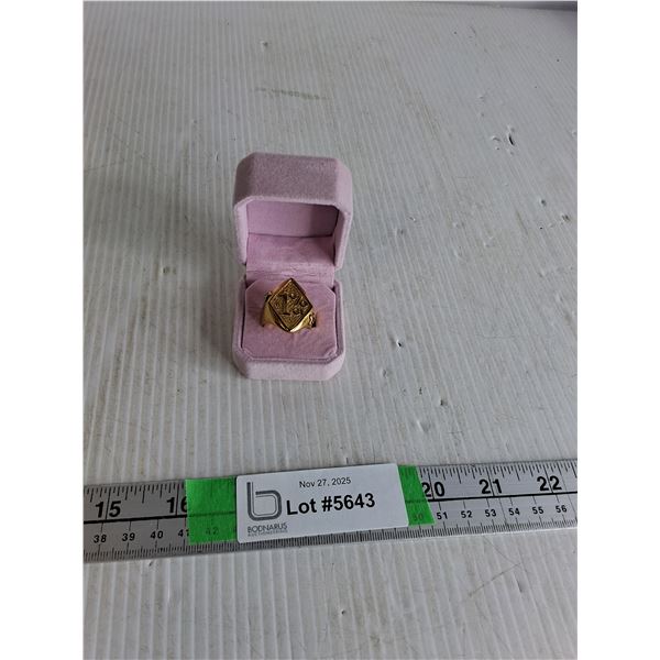 Mens Gold Coloured 1%er Ring Size 11- Cannot Authenticate