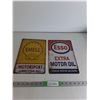 Image 1 : (2) Vintage Tin Esso & Shell Signs 12"x8"