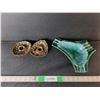 Image 1 : Ceramic Catchall 10" & (2) Candleholders