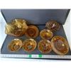 Image 1 : Amber Glass Dish Set Up to 10.25" Diameter
