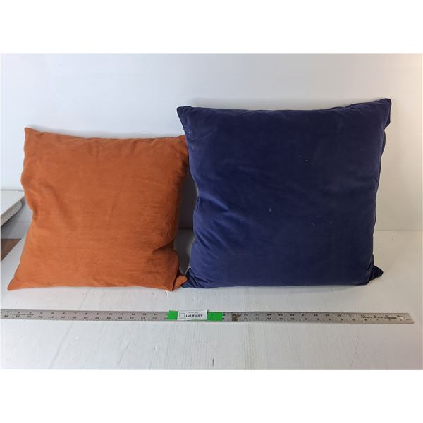 Microsuede & Velvet Throw Pillows- Some Staining, Up to 17"