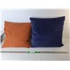 Image 1 : Microsuede & Velvet Throw Pillows- Some Staining, Up to 17"