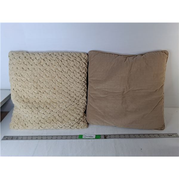 (2) Throw Pillows Up to 17"- Some Staining