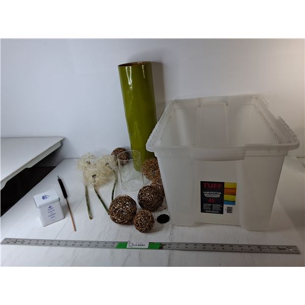 Storage Tote- No Lid, Dandelion & Pussywillow Decor Up to 16", Misc. Cannot Ship