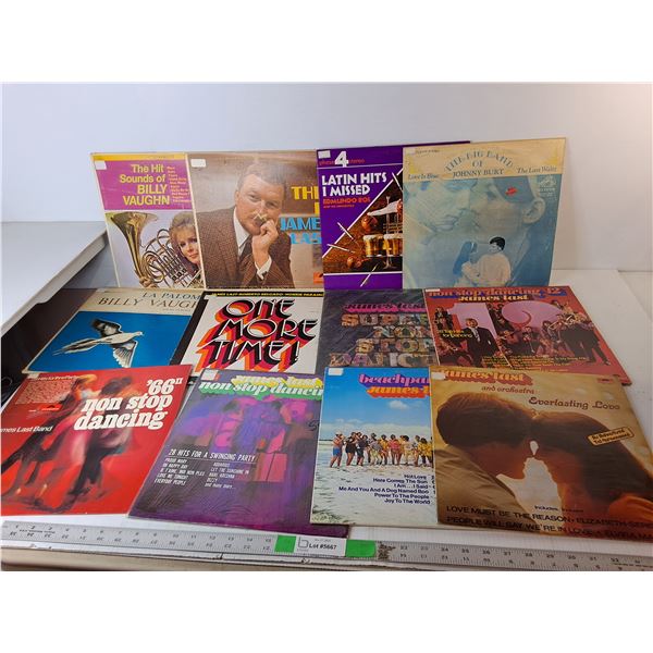 (12) Records/Set- James Last, Billy Vaughn, Johnny Burt, Misc,