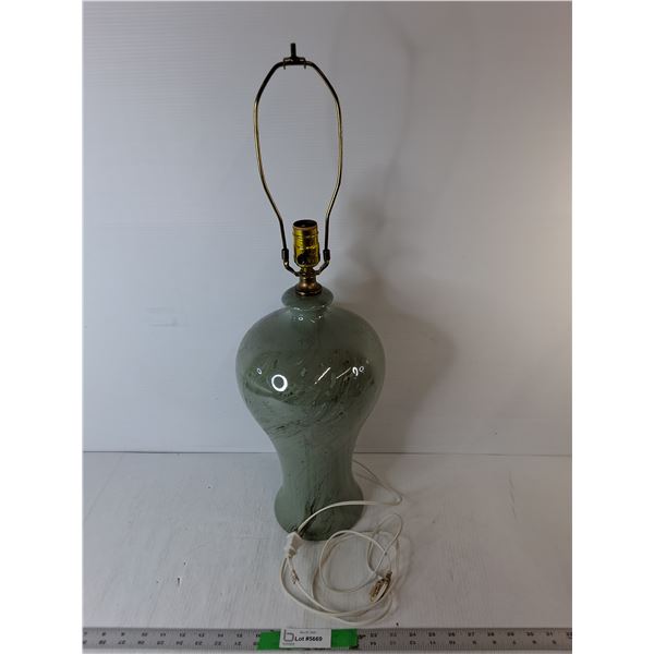 Ceramic Lamp 28"- Powers On, No Bulb or Shade. Cannot Ship