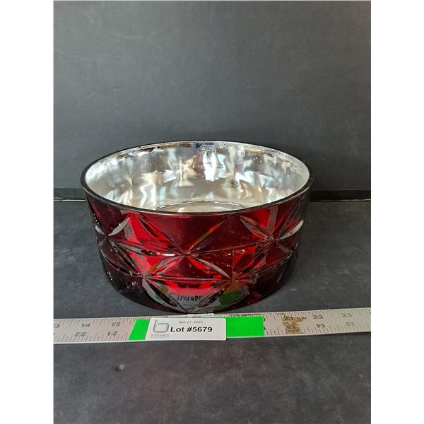 Glass Christmas Planter 9.25" Diameter