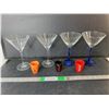 Image 1 : (3) Disney Shotglasses, (4) Martini Glasses - PICK UP