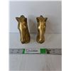 Image 1 : (2) Brass Horsehead Bookends- As Is 5.25"