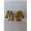 Image 2 : (2) Brass Horsehead Bookends- As Is 5.25"