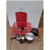 Image 1 : Toaster, Cooking & Frying Pots with Lids, Electric Kettle, Plastic Storage Tote with Lid