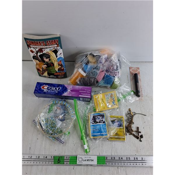 Beads, Konohas Story Book, Pokemon Cards, Necklaces with a Cross Pendant, Mascara