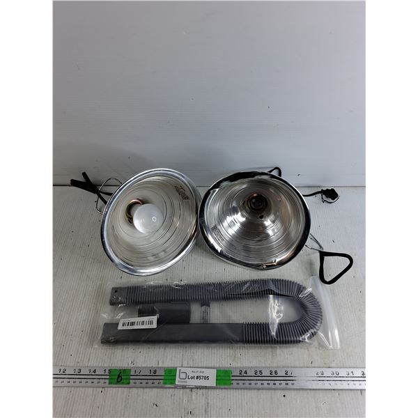 Dyson Attachments, (2) Heat Lamps - Powers On, As Is
