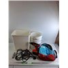 Image 1 : Black & Decker 18V Drill, Extension Cord, Schwans Backpack, Plastic Buckets, Trash Bin, Misc