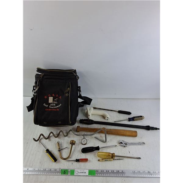 Golf Tournament Bag, Screwdrivers, Adjustable Wrench, Misc