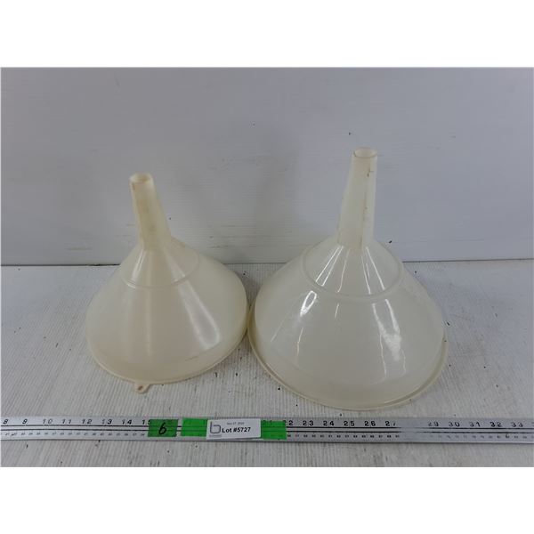 (2) Large Plastic Funnels