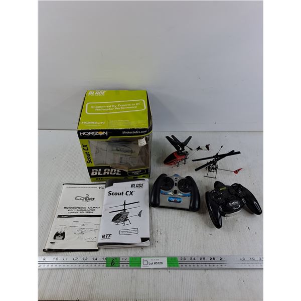 (2) R/C Helicopters & Controllers - As Is