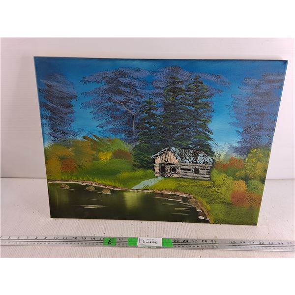 Wall Art Painting - Cabin in the Woods 24" x 18"