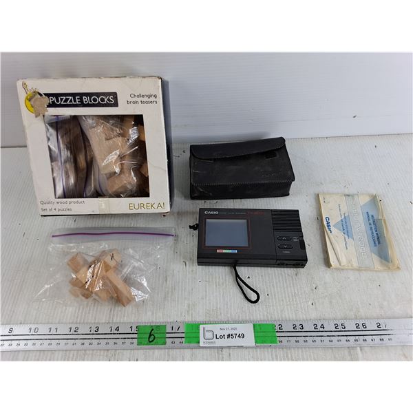 Puzzle Blocks, Casio Pocket Color Television - As Is