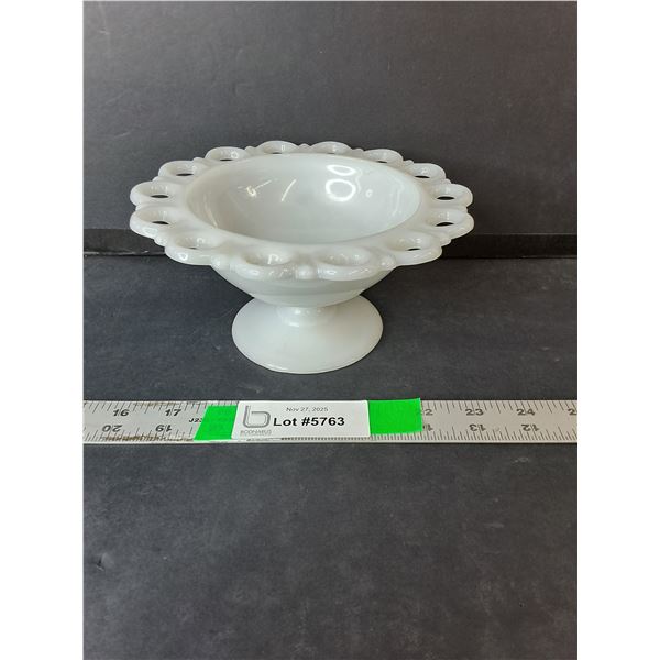 Milk Glass Footed Bowl 3.5" Tall