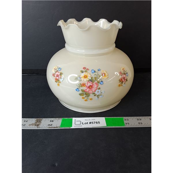 Floral Glass Lamp Shade 7" Tall x 6.75" Wide