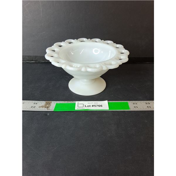 Milk Glass Footed Bowl 3.5" Tall