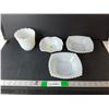 Image 1 : Fire King Milk Glass Vase 4.5" & (3) Bowls