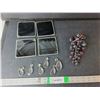 Image 1 : Artificial Grapes, (4) Glass Coasters, Glass Lamp Dangles
