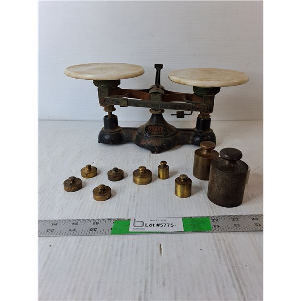Vintage Ohaus Balance Scale with Weights