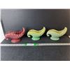 Image 1 : (3) Ceramic Cornucopia Planters 7" Long
