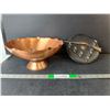 Image 1 : Copper Footed Bowl 10.75" Diameter & Hunting Keyholder