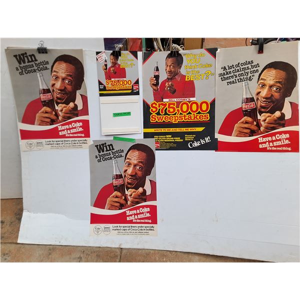 (5) Bill Cosby/Coca-Cola Promotional Posters Up to 17" x 24"