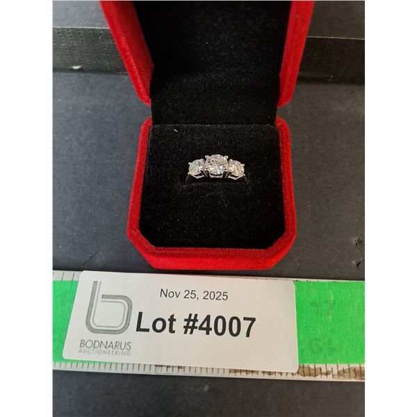 ^ 2 CT GRA Certified Round Brilliant Cut VVS D Moissanite Ring with .50 CT on Sides,925 ring - 6