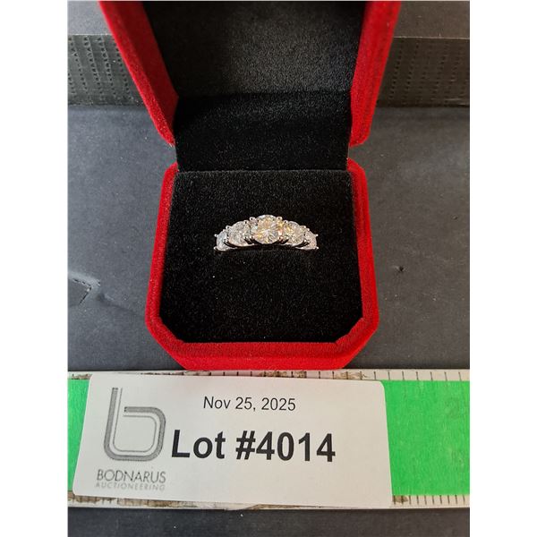 ^3.6 CT GRA Certified Round Brilliant Cut Moissanite Ring with Graduating Stones, 925 Silver Ring-7