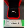 Image 1 : ^ 1 CT GRA Certified Princess Cut Moissanite Ring with 18 Round Zirconia Stones, 925 Ring- 5.5