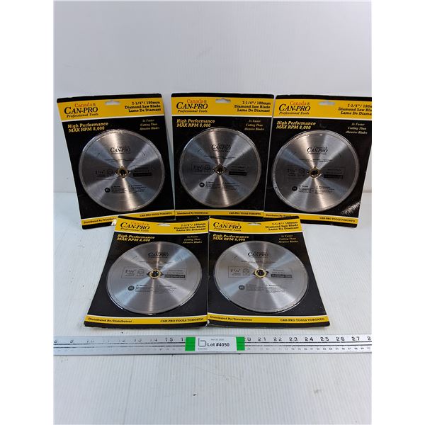 NOS (5) Can-Pro 7.25" Diamond Saw Blades