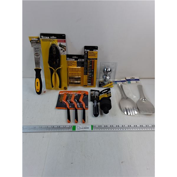 NOS Ratcheting Spark Plug Connector Crimper,Trailer Hitch Ball,Socket Adapter and more as pictured