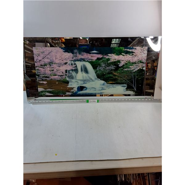 Vintage Light Up Motion Picture-Cherry Blossom Waterfall-working