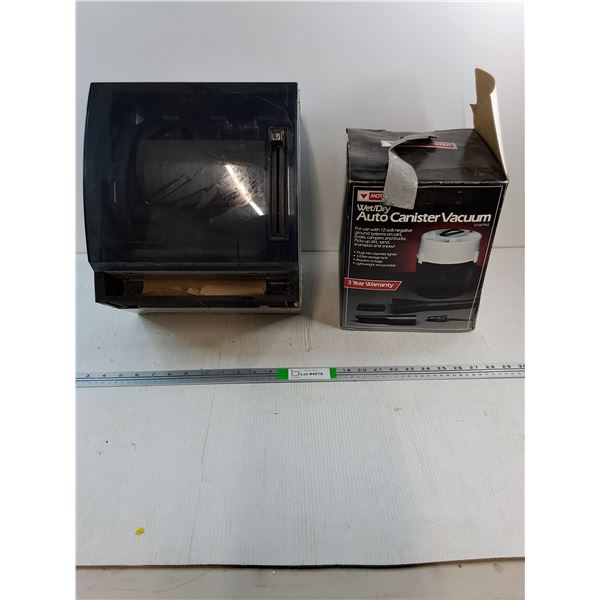 Paper Tower Dispenser and Wet/Dry Canister Vacuum (untested)missing hose